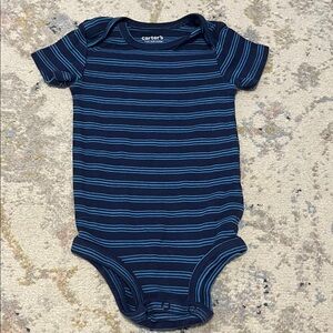 Carter's Navy and Light Blue Striped Bodysuit